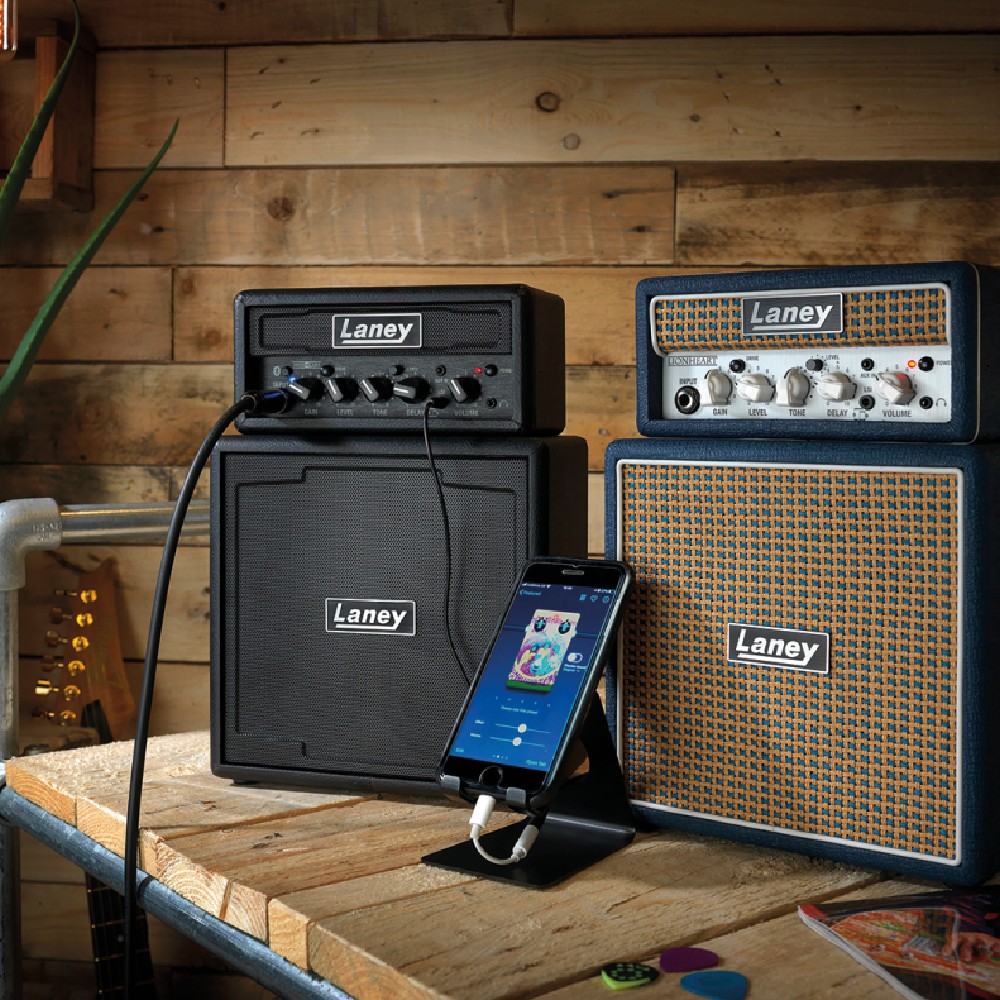 Laney Ministack-Iron B Stereo Amplifier Bluetooth Battery Powered Guitar Amp with Smartphone Interface