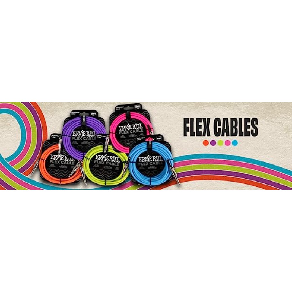 Ernie Ball 6415 Flex Cable Straight 10ft Instrument Cable (Purple)