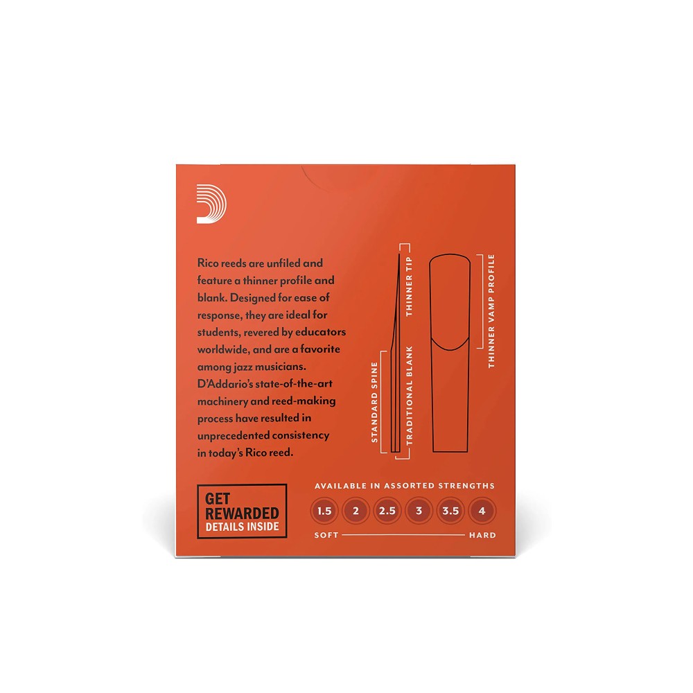 D'Addario RCA1025 Rico Bb Clarinet Reed (2.5)