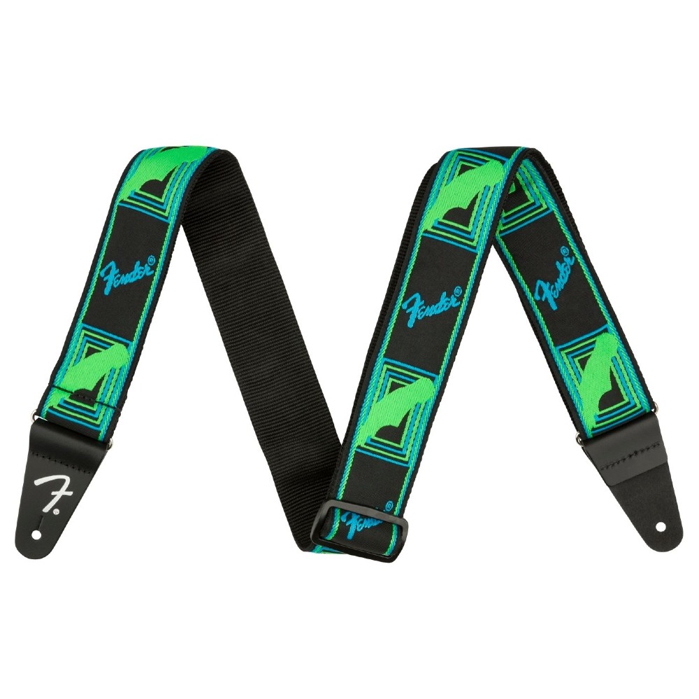 Fender Neon Monogrammed Guitar Strap (Blue / Green)