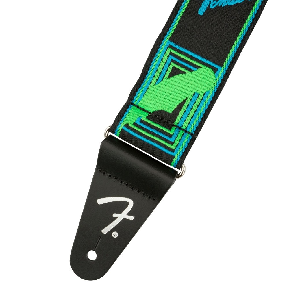 Fender Neon Monogrammed Guitar Strap (Blue / Green)