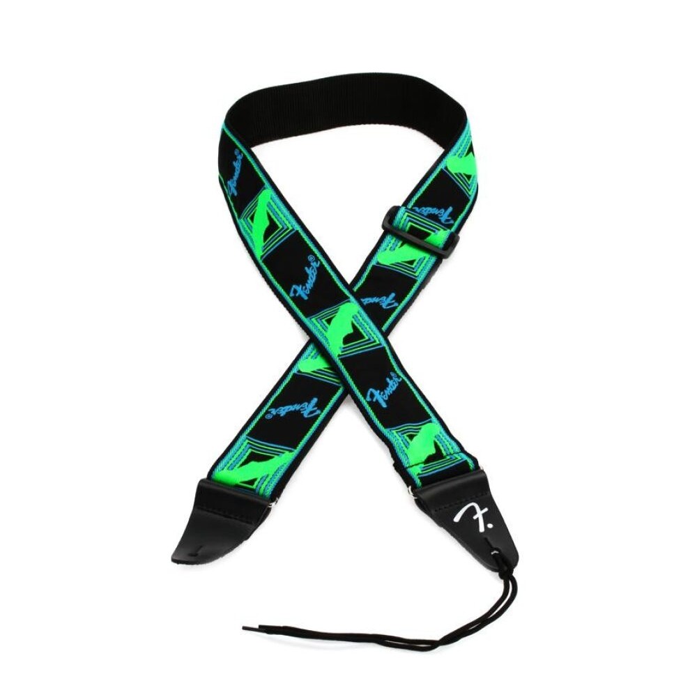 Fender Neon Monogrammed Guitar Strap (Blue / Green)