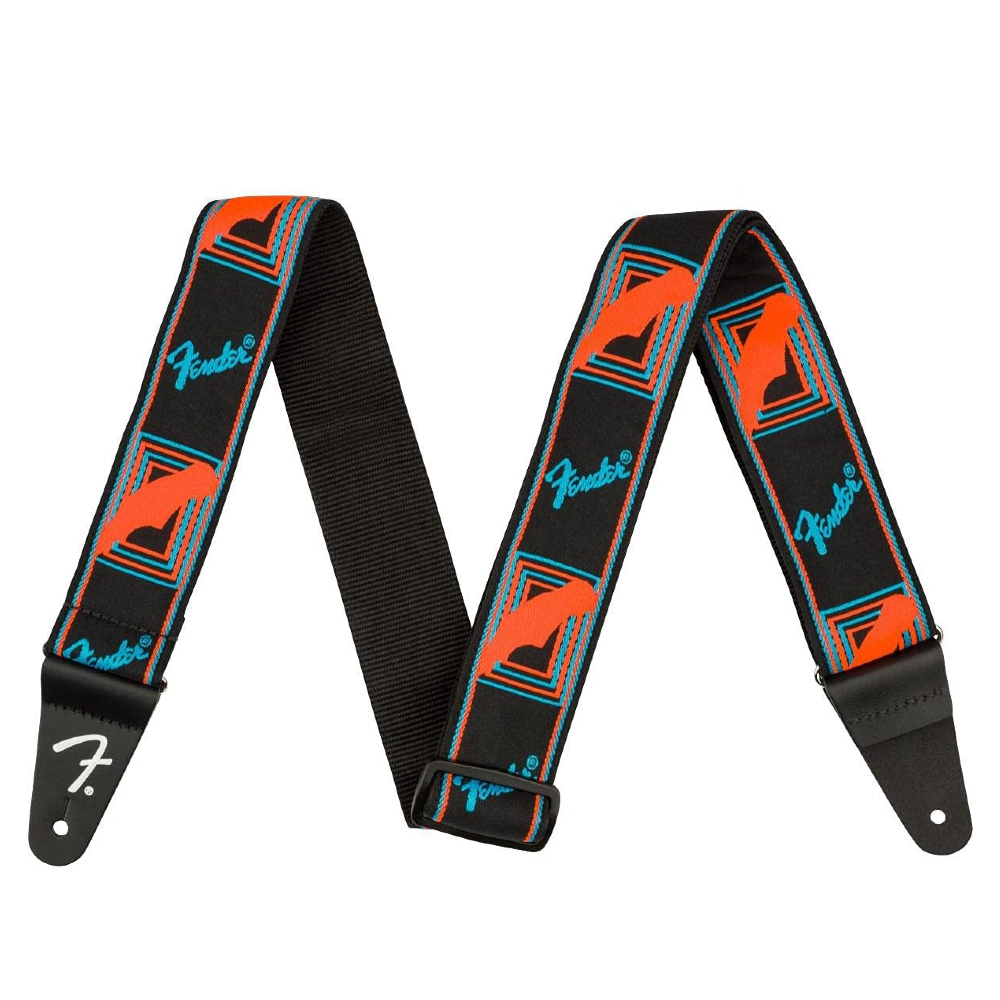 Fender Neon Monogrammed Guitar Strap (Blue / Orange)