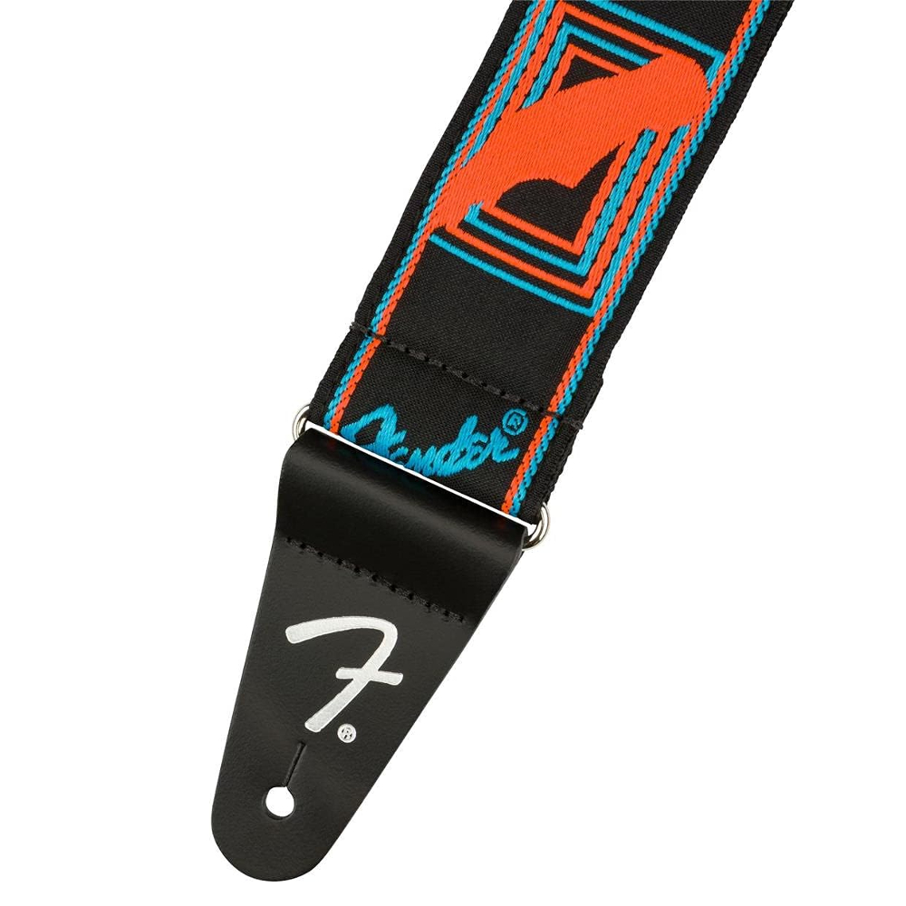 Fender Neon Monogrammed Guitar Strap (Blue / Orange)