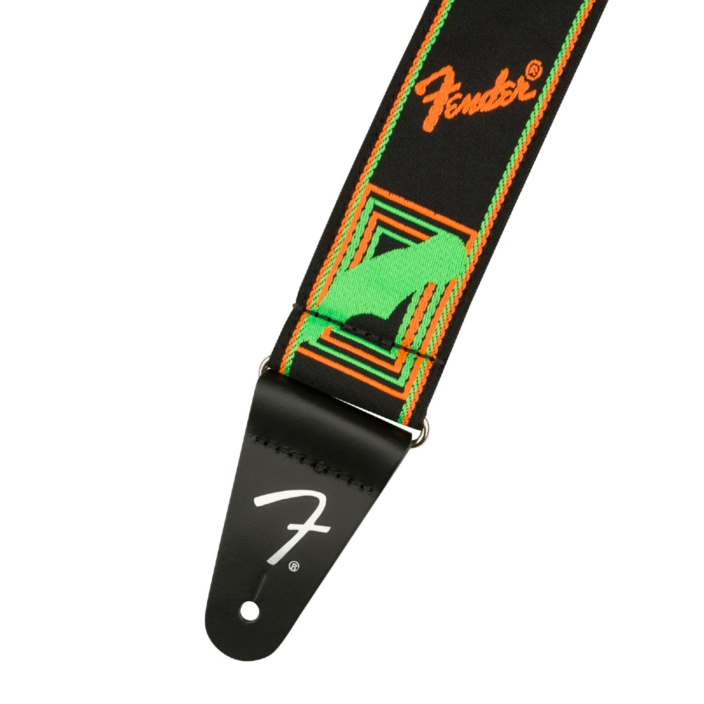 Fender Neon Monogrammed Guitar Strap (Green / Orange)