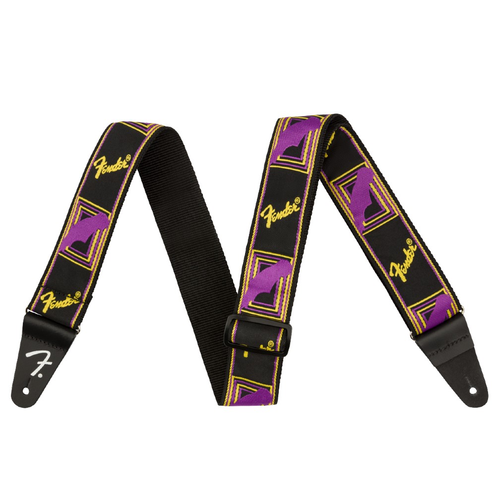 Fender Neon Monogrammed Guitar Strap (Purple / Yellow)