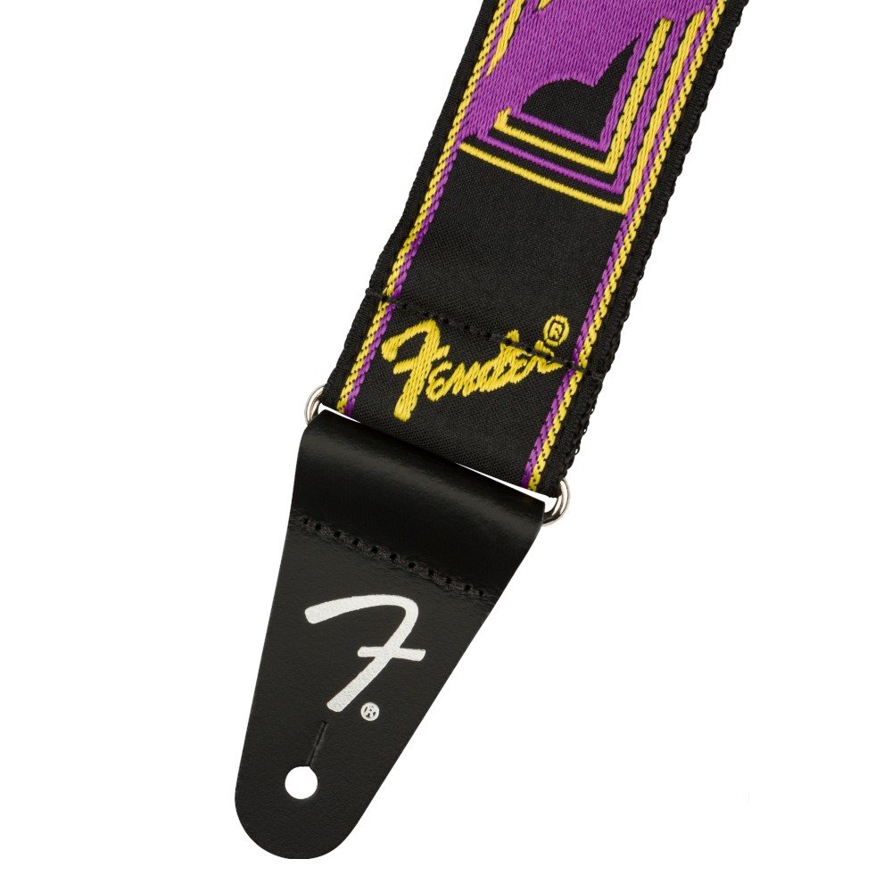 Fender Neon Monogrammed Guitar Strap (Purple / Yellow)