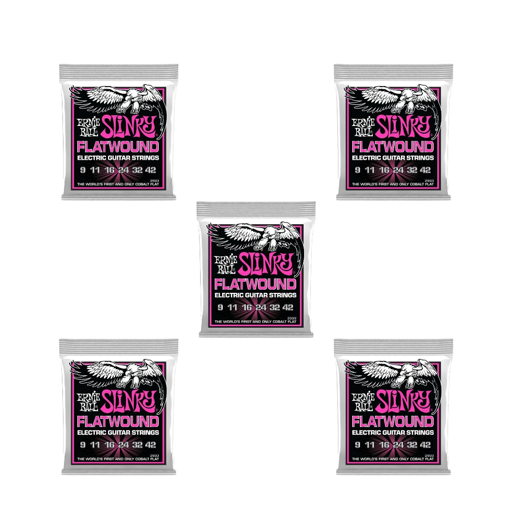 Ernie Ball 2593 Super Slinky Flatwound Electric Guitar Strings (.009-.042)