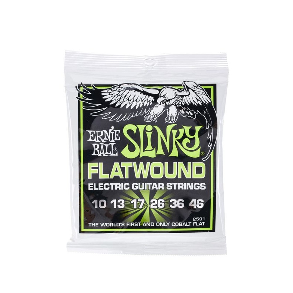 Ernie Ball 2591 Regular Slinky Flatwound Electric Guitar Strings (.010-.046)