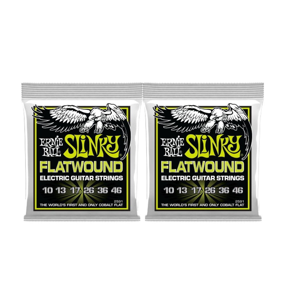 Ernie Ball 2591 Regular Slinky Flatwound Electric Guitar Strings (.010-.046)