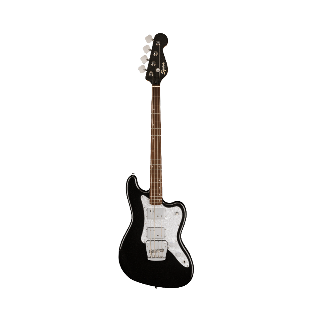 Squier by Fender Paranormal Rascal HH Bass Guitar - Laurel Fingerboard / White Pearloid Pickguard (Metallic Black)