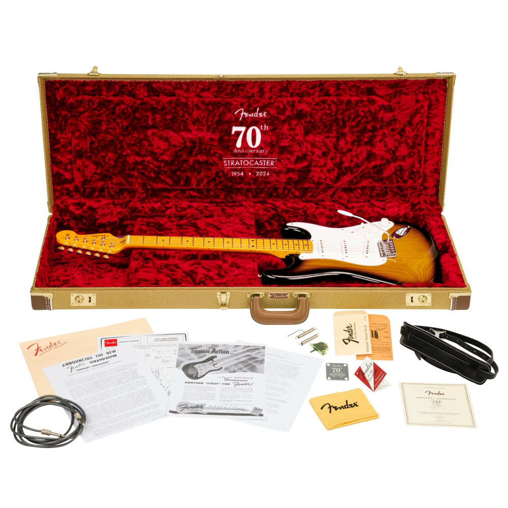 Fender 70th Anniversary American Vintage II 1954 Stratocaster Electric Guitar with Maple Neck (2-color Sunburst)