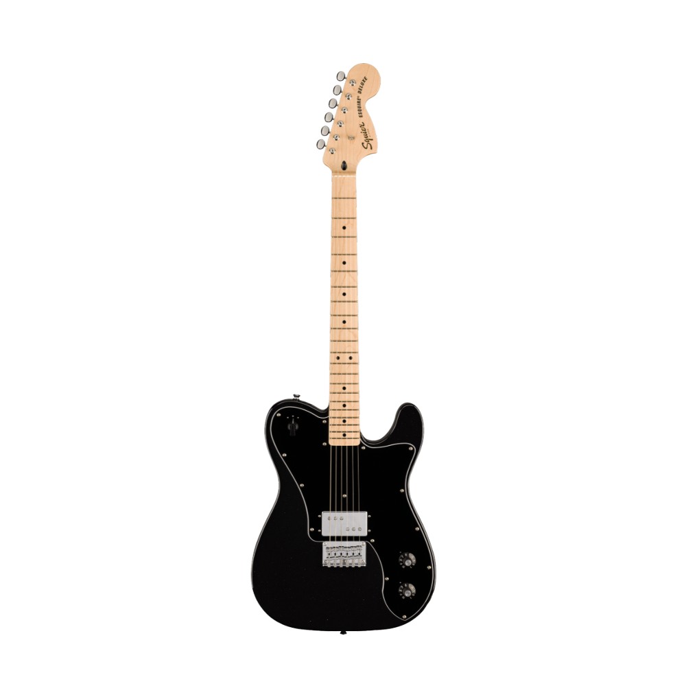 Squier by Fender Paranormal Esquire Deluxe Electric Guitar - Maple Fingerboard / Black Pickguard (Metallic Black)