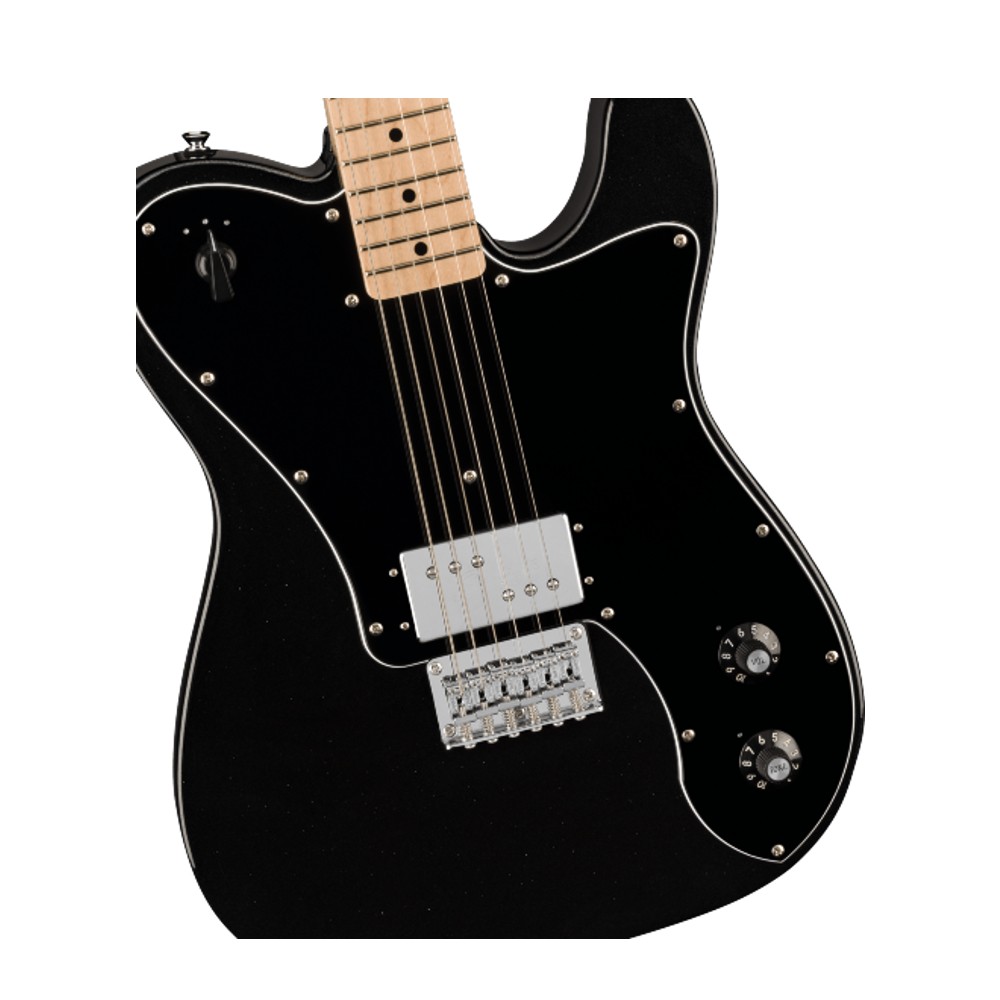 Squier by Fender Paranormal Esquire Deluxe Electric Guitar - Maple Fingerboard / Black Pickguard (Metallic Black)