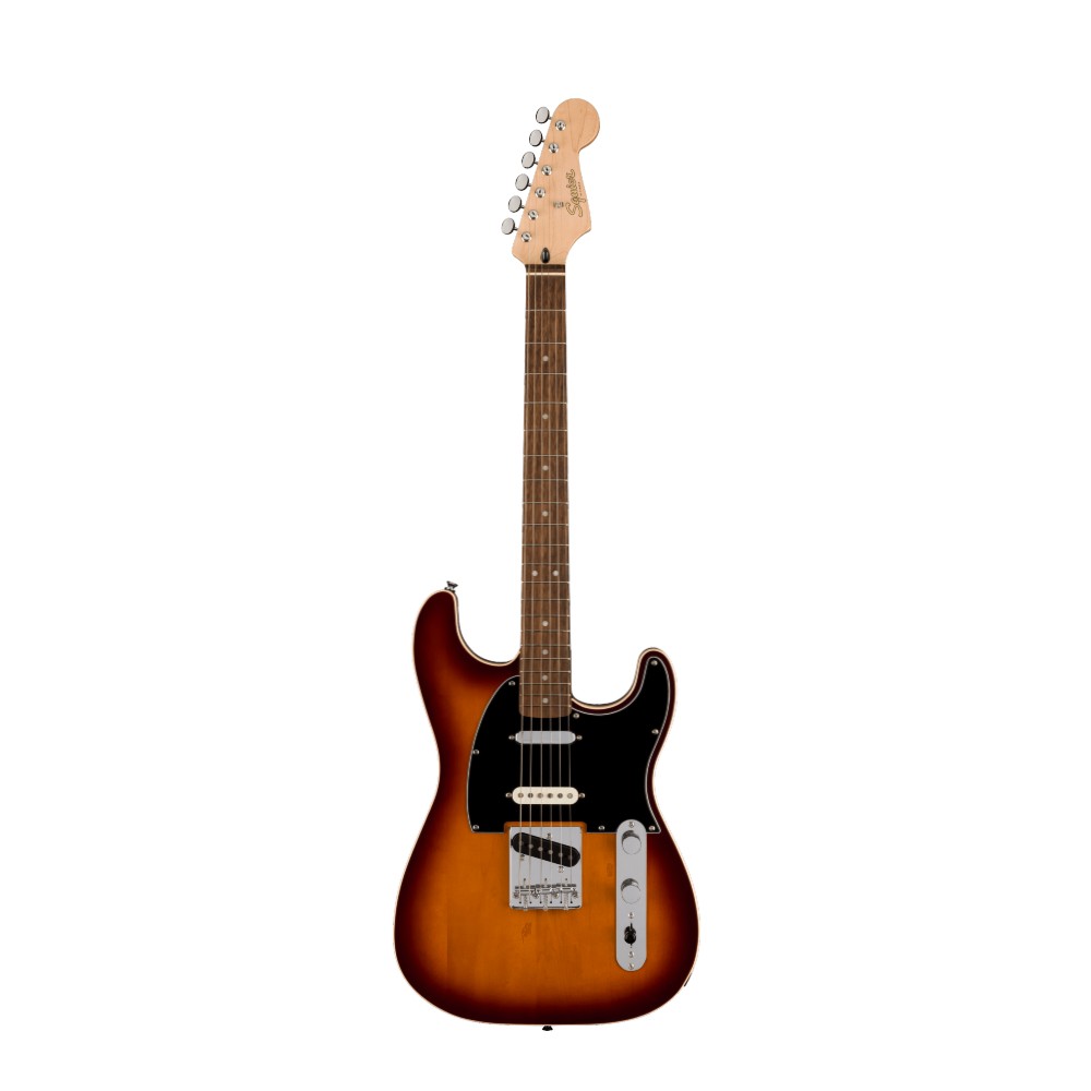 Squier by Fender Paranormal Custom Nashville Stratocaster Electric Guitar - Laurel Fingerboard / Black Pickguard (Chocolate 2-Color Sunburst)