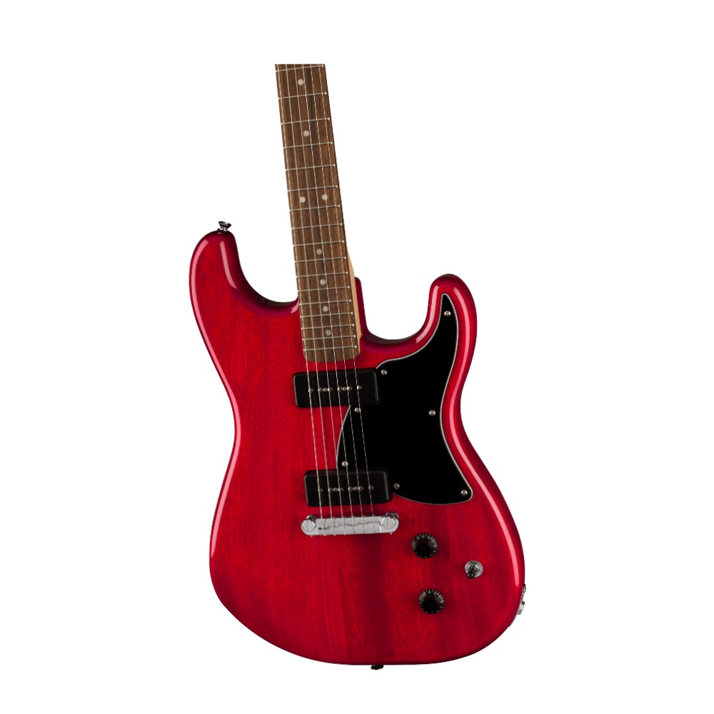 Squier by Fender Paranormal Strat-O-Sonic Electric Guitar - Laurel Fingerboard / Black Pickguard (Crimson Red Transparent)