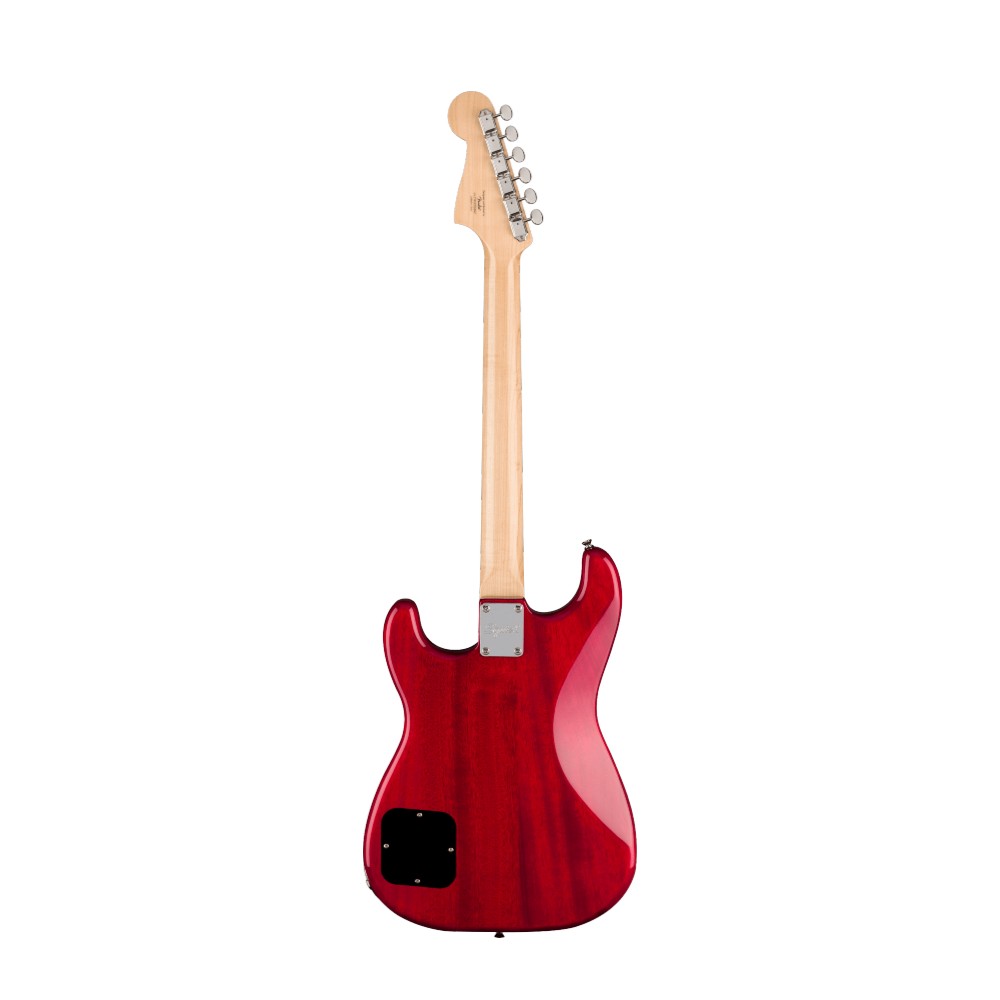 Squier by Fender Paranormal Strat-O-Sonic Electric Guitar - Laurel Fingerboard / Black Pickguard (Crimson Red Transparent)