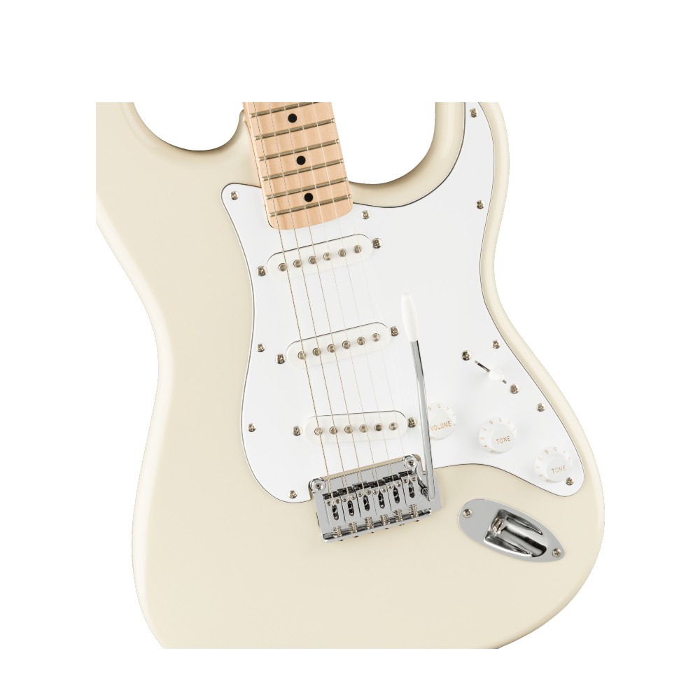 Squier by Fender Affinity Series Stratocaster Electric Guitar - Maple Fingerboard / White Pickguard (Olympic White)