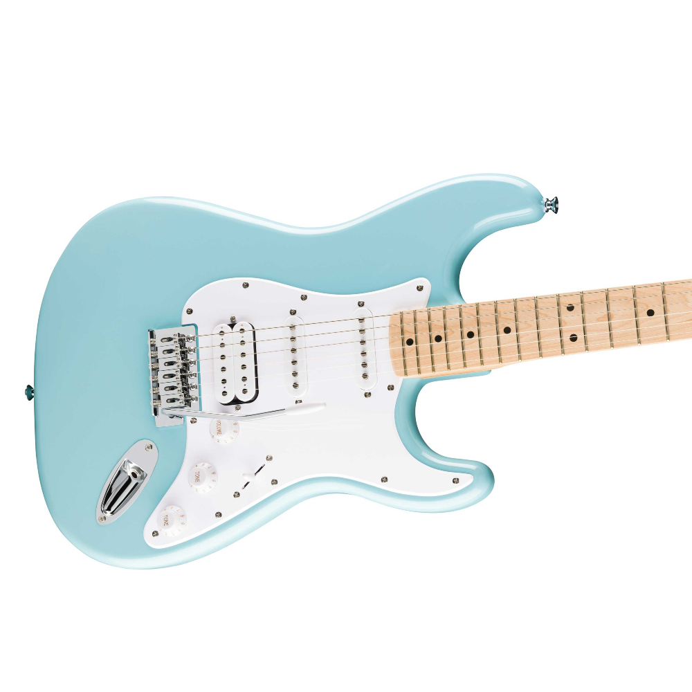 Squier by Fender FSR Sonic Stratocaster HSS Electric Guitar White Pickguard (Tropical Turquoise)