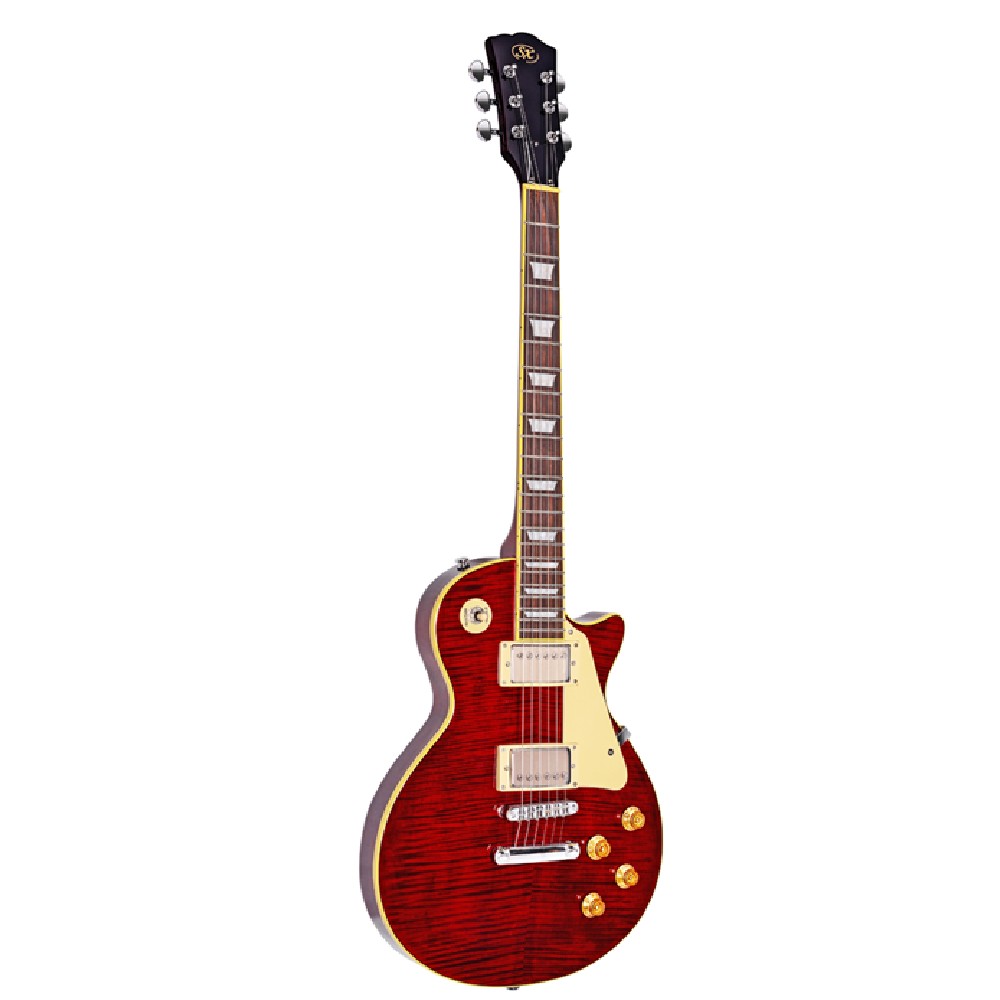 SX EF3D-TWR Electric Guitar Transparent (Wine Red)