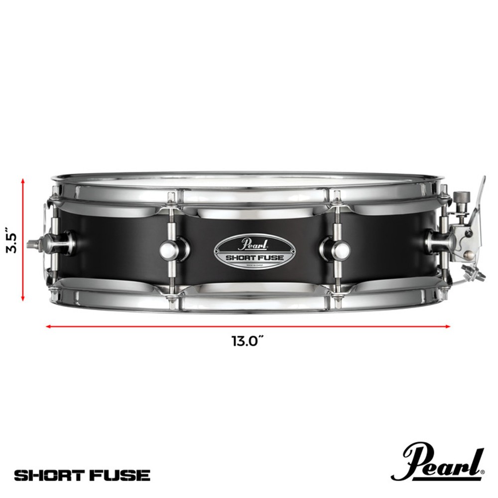 Pearl SFS1335B Short Fuse Steel 13X3.5 Piccolo Snare (Black)