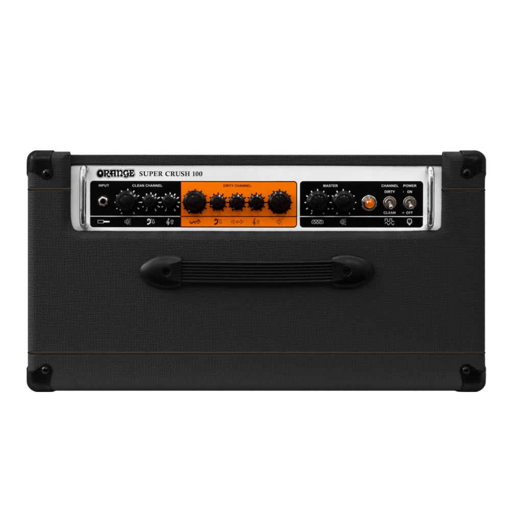 Orange SUPER-CRUSH-100-C-BK 100-Watt Solid-state 1 x 12-inch Guitar Combo Amplifier (Black)