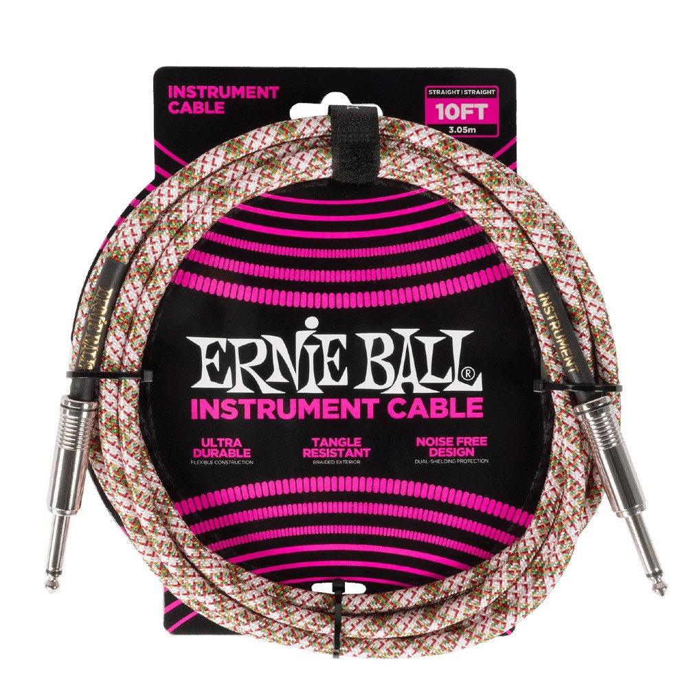 Ernie Ball EB6426 10ft Braided Instrument Cable (Emerald Argyle)