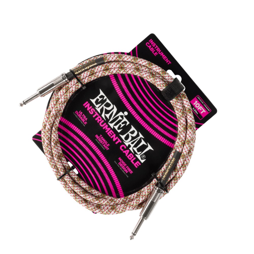 Ernie Ball EB6426 10ft Braided Instrument Cable (Emerald Argyle)