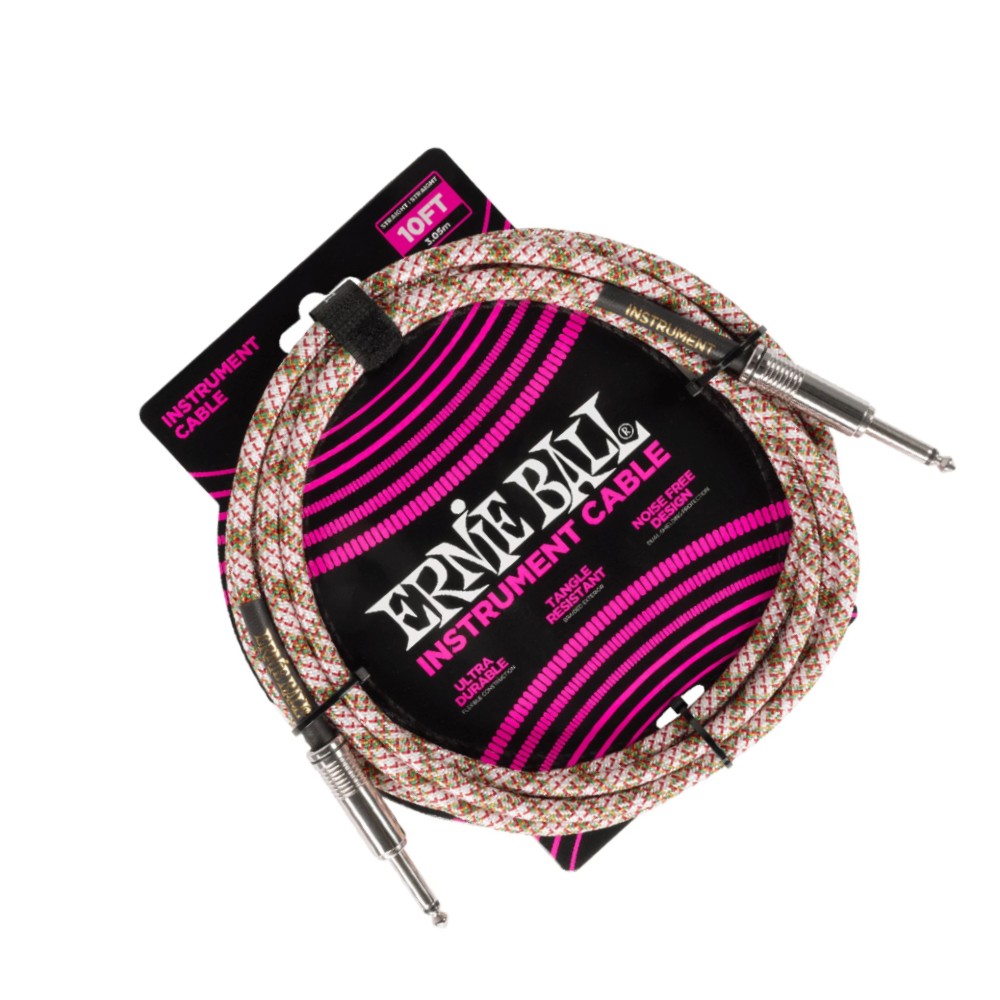 Ernie Ball EB6426 10ft Braided Instrument Cable (Emerald Argyle)