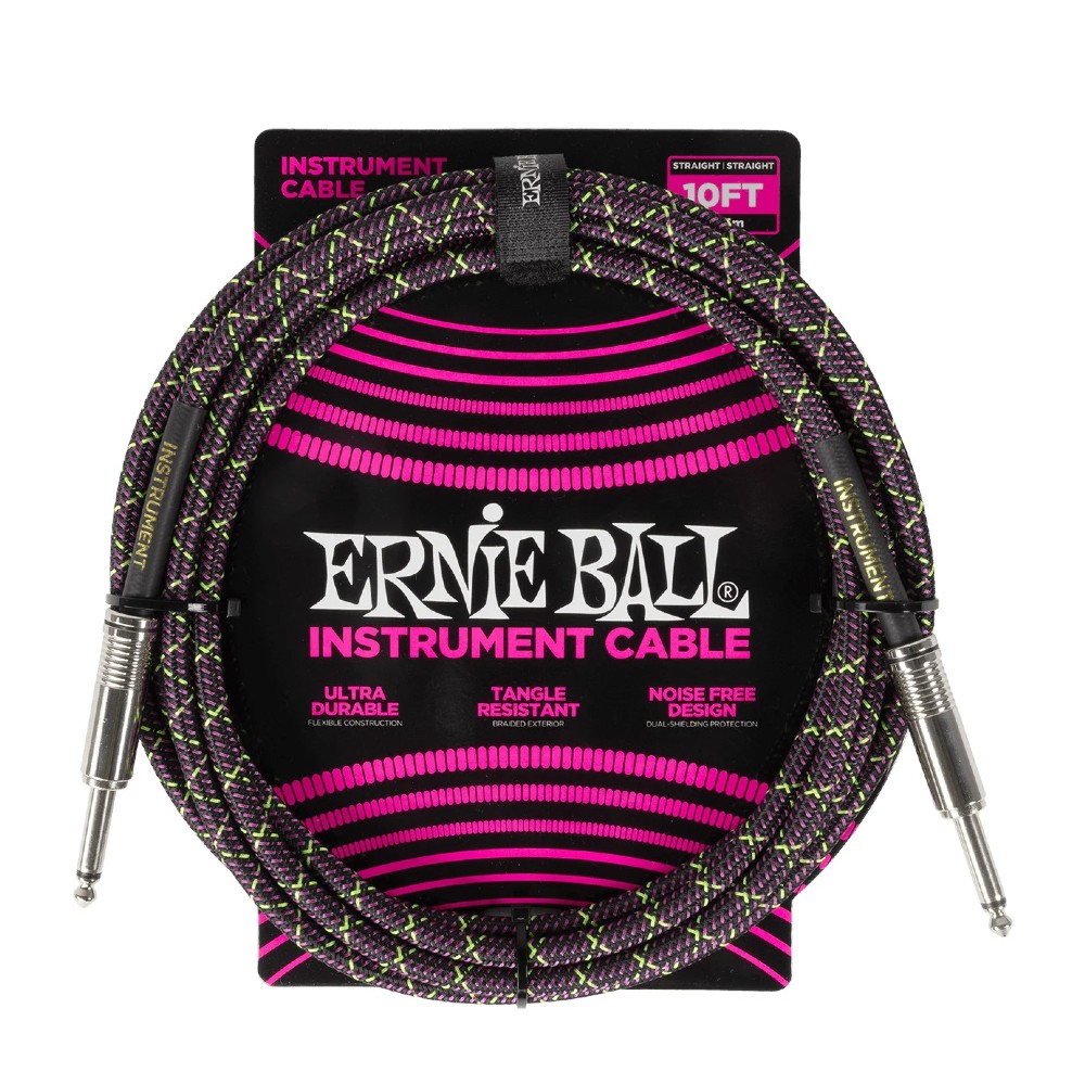 Ernie Ball 6427 10ft Braided Instrument Cable (Purple Python)