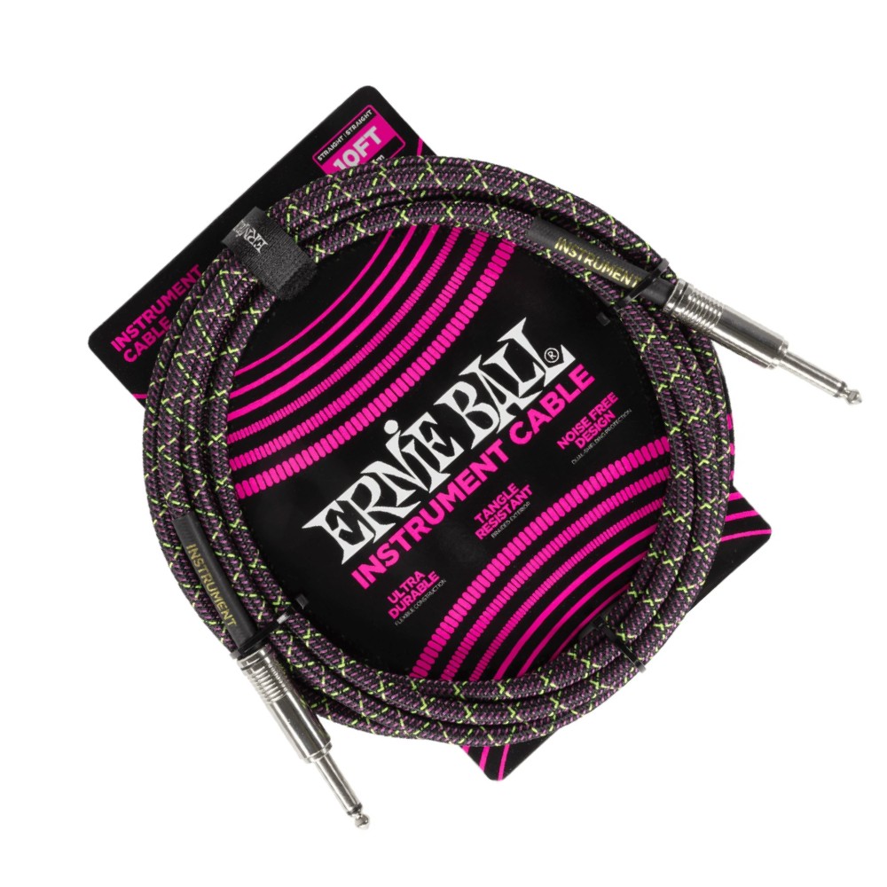 Ernie Ball 6427 10ft Braided Instrument Cable (Purple Python)