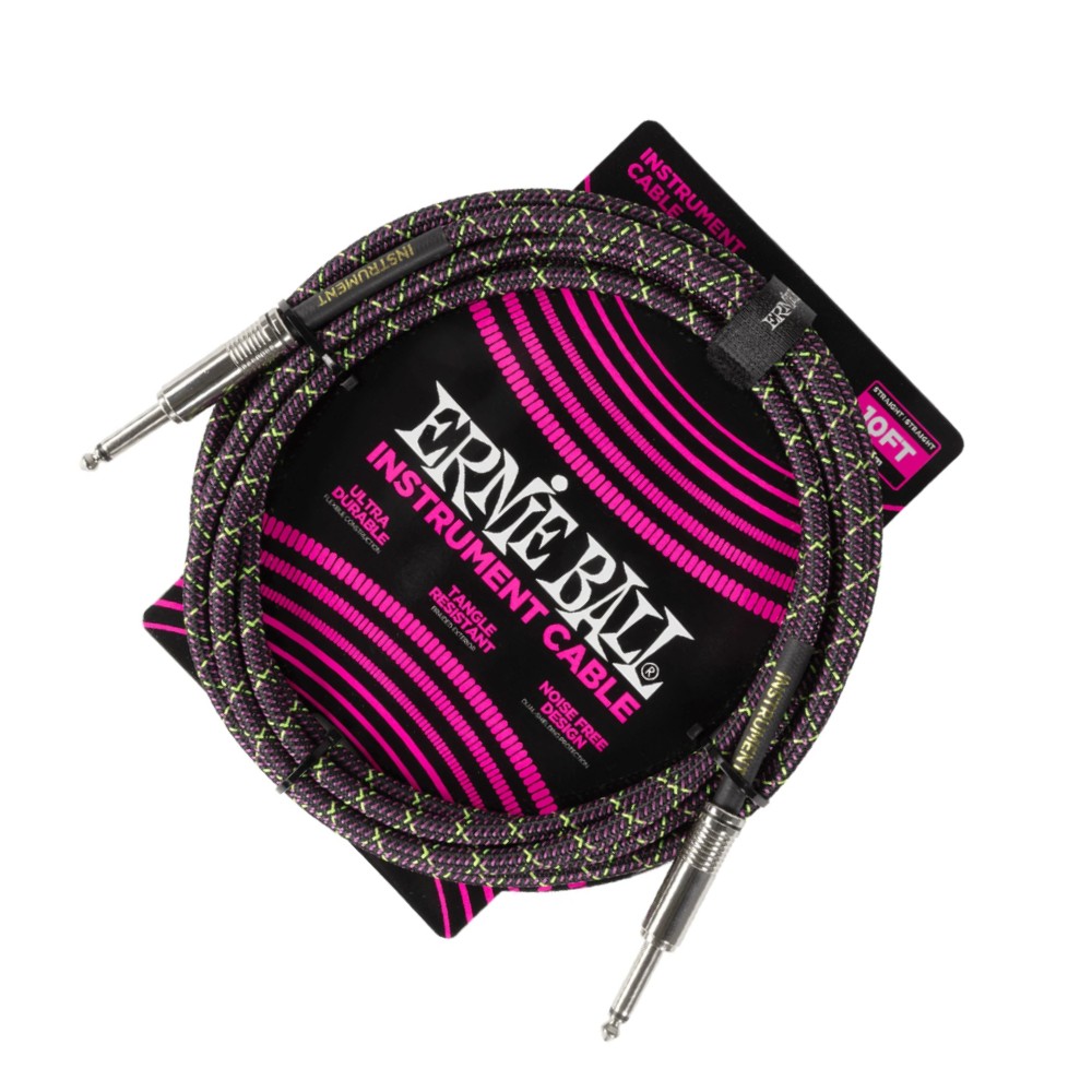 Ernie Ball 6427 10ft Braided Instrument Cable (Purple Python)