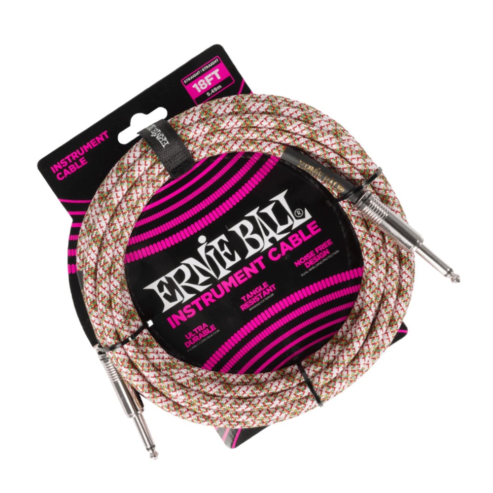 Ernie Ball 6430 18ft Braided Instrument Cable (Emerald Argyle)