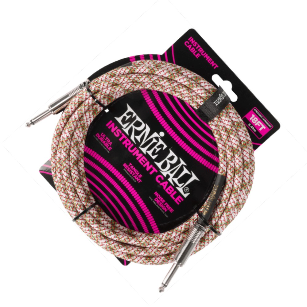 Ernie Ball 6430 18ft Braided Instrument Cable (Emerald Argyle)