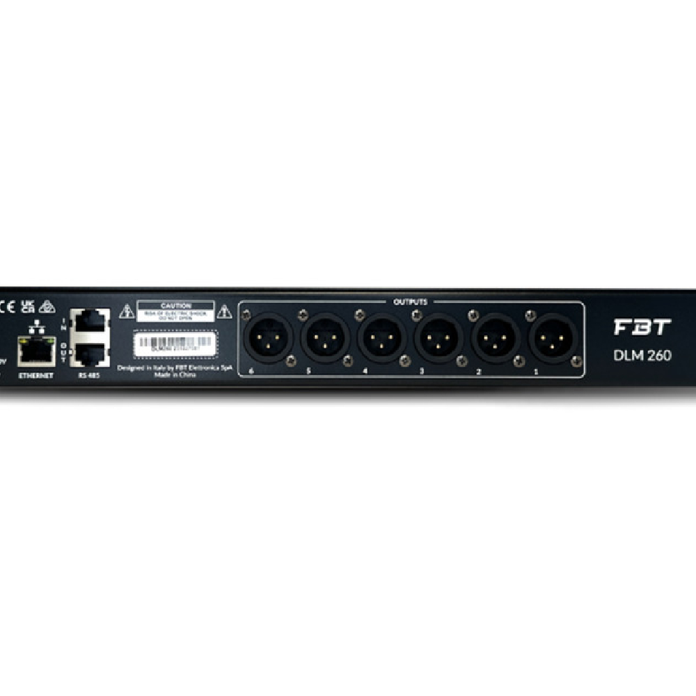 FBT DLM-260 Rackmount Digital Loudspeaker Management Processor, 2in, 6out Rackmount