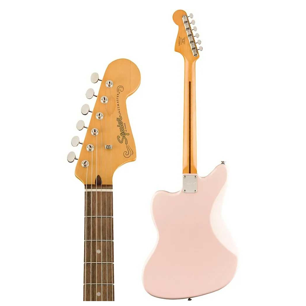 Squier by Fender FSR Classic Vibe 60s Jazzmaster Limited Edition Electric Guitar - Laurel Finger Board (Shell Pink)