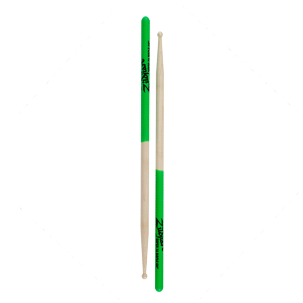 Zildjian Super 7A Maple DIP Drum Sticks Green - S7AMG