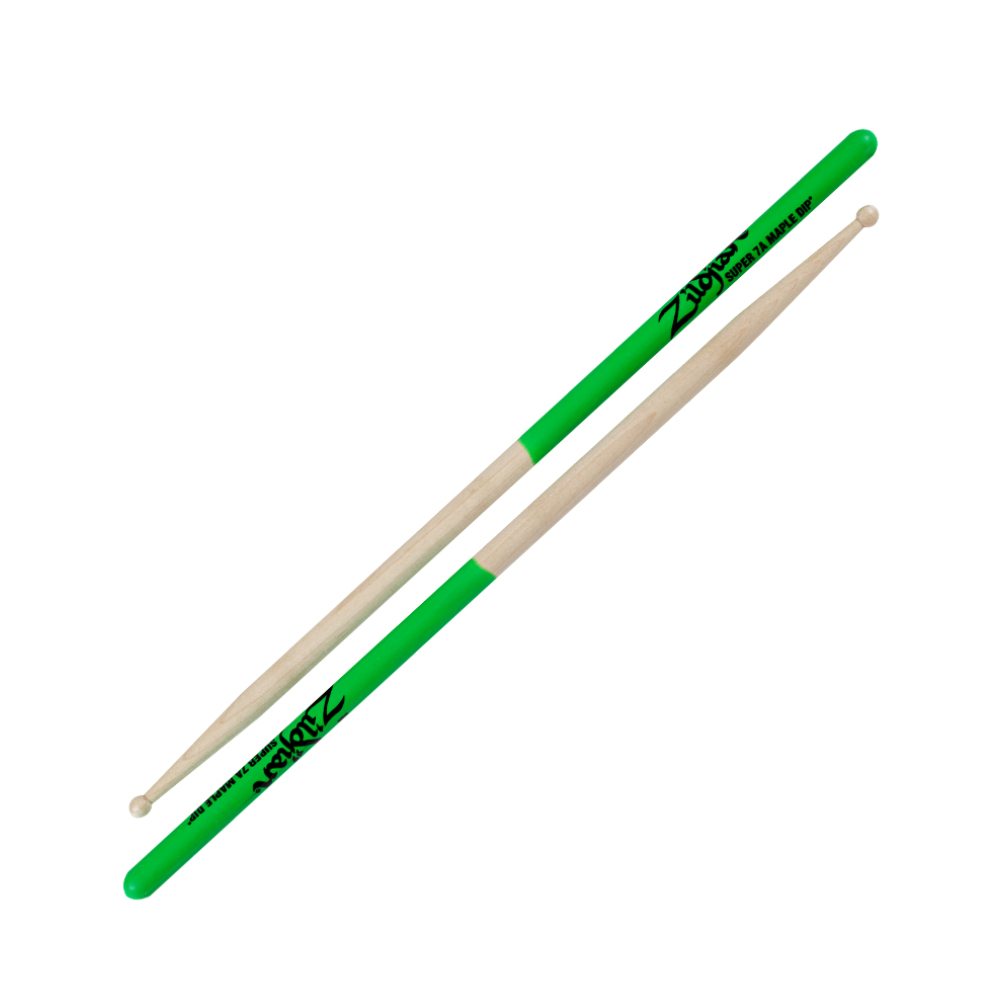 Zildjian Super 7A Maple DIP Drum Sticks Green - S7AMG