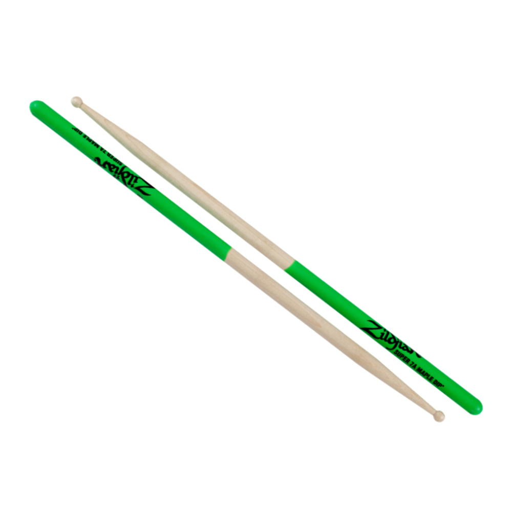 Zildjian Super 7A Maple DIP Drum Sticks Green - S7AMG