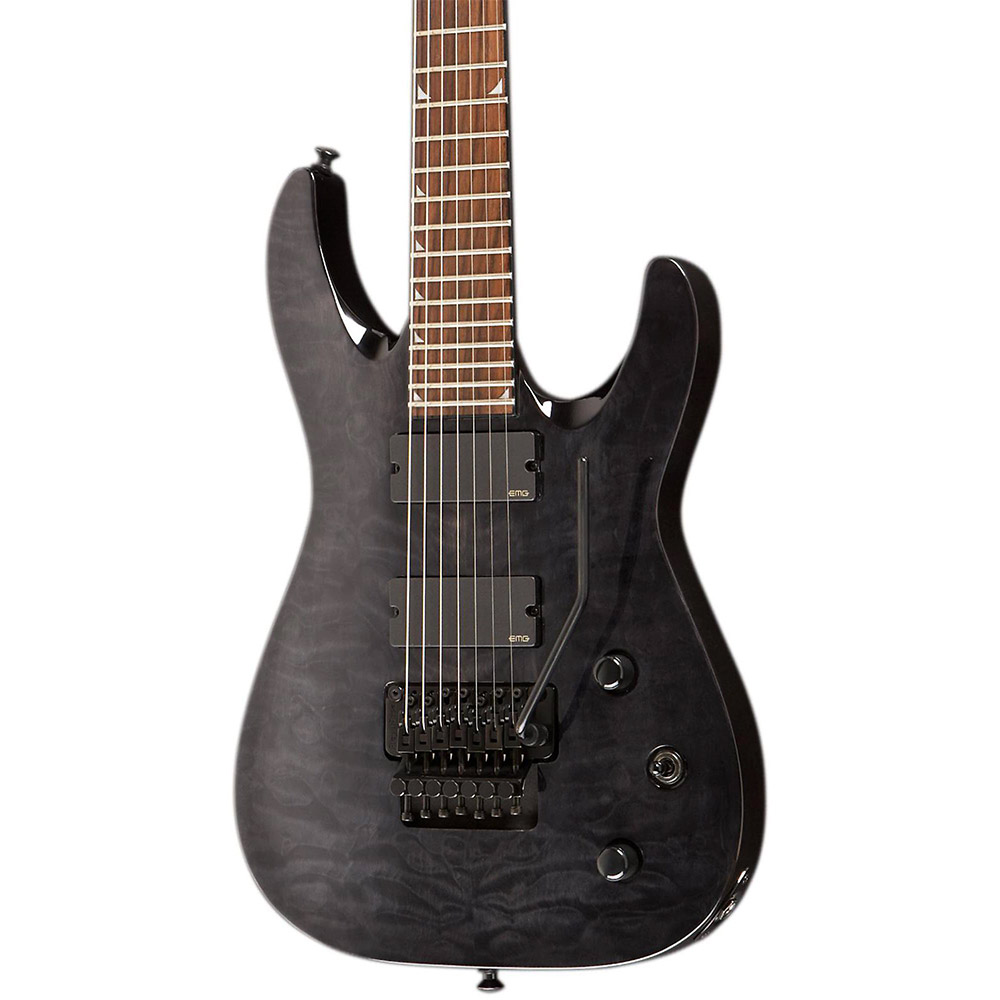 Jackson SLATXMGQ3-7 Soloist Electric Guitar (Transparent Black)