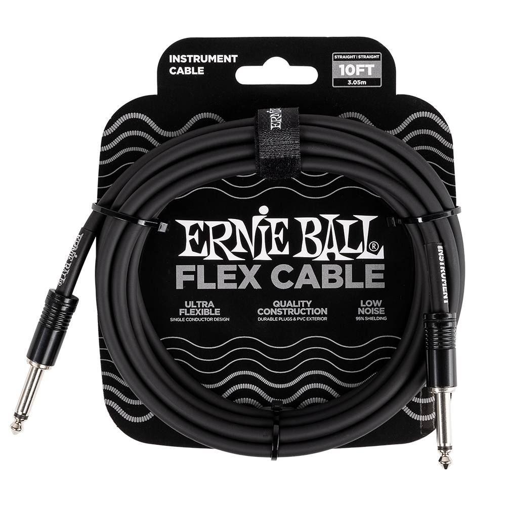 Ernie Ball 6434 10ft. Flex Instrument Cable - Straight /Straight (Black)