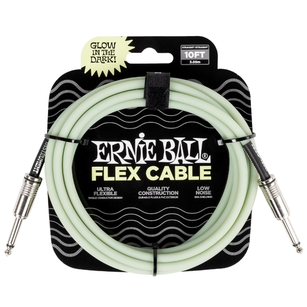 Ernie Ball 6436 10ft. Flex Instrument Cable - Straight/Straight (Glow in Dark)