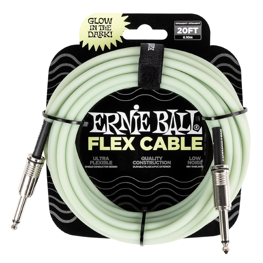 Ernie Ball 437 20ft. Flex Instrument Cable - Straight/ Straight (Glow in Dark)