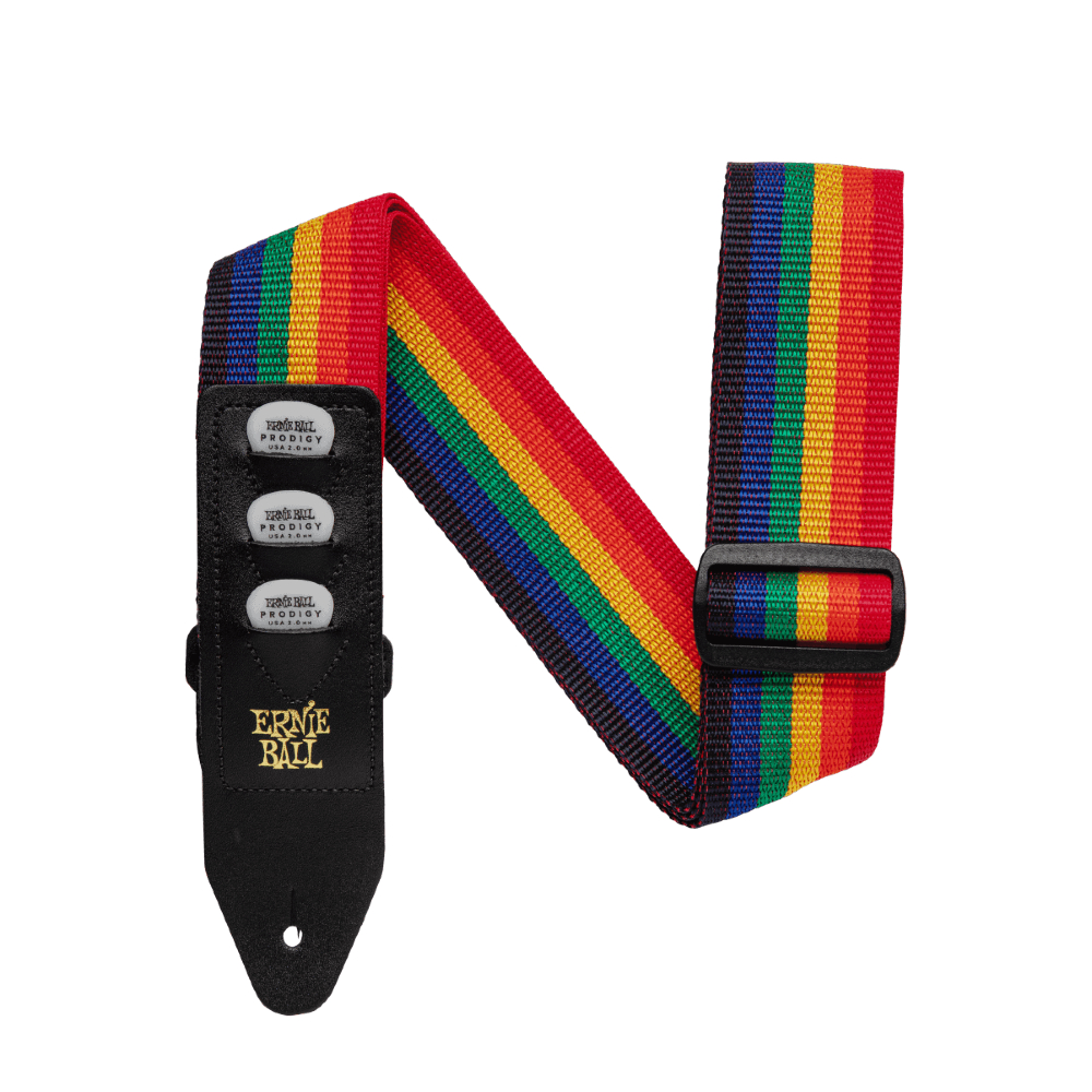 Ernie Ball 4188 Pickholder Polypro Guitar Strap (Rainbow)