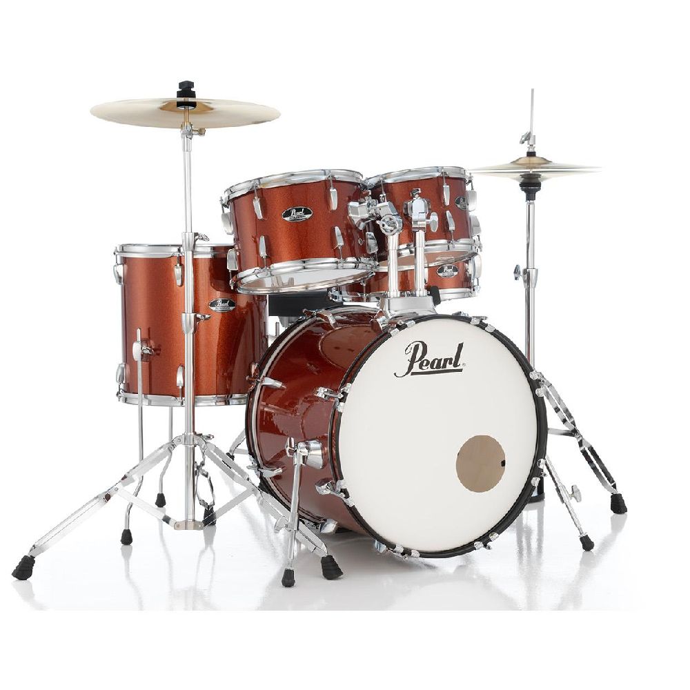 Pearl RS525SC/C Roadshow 5-Piece with Hi-hat and Crash Ride Cymbals Drumset - #749 Burnt Orange Sparkle