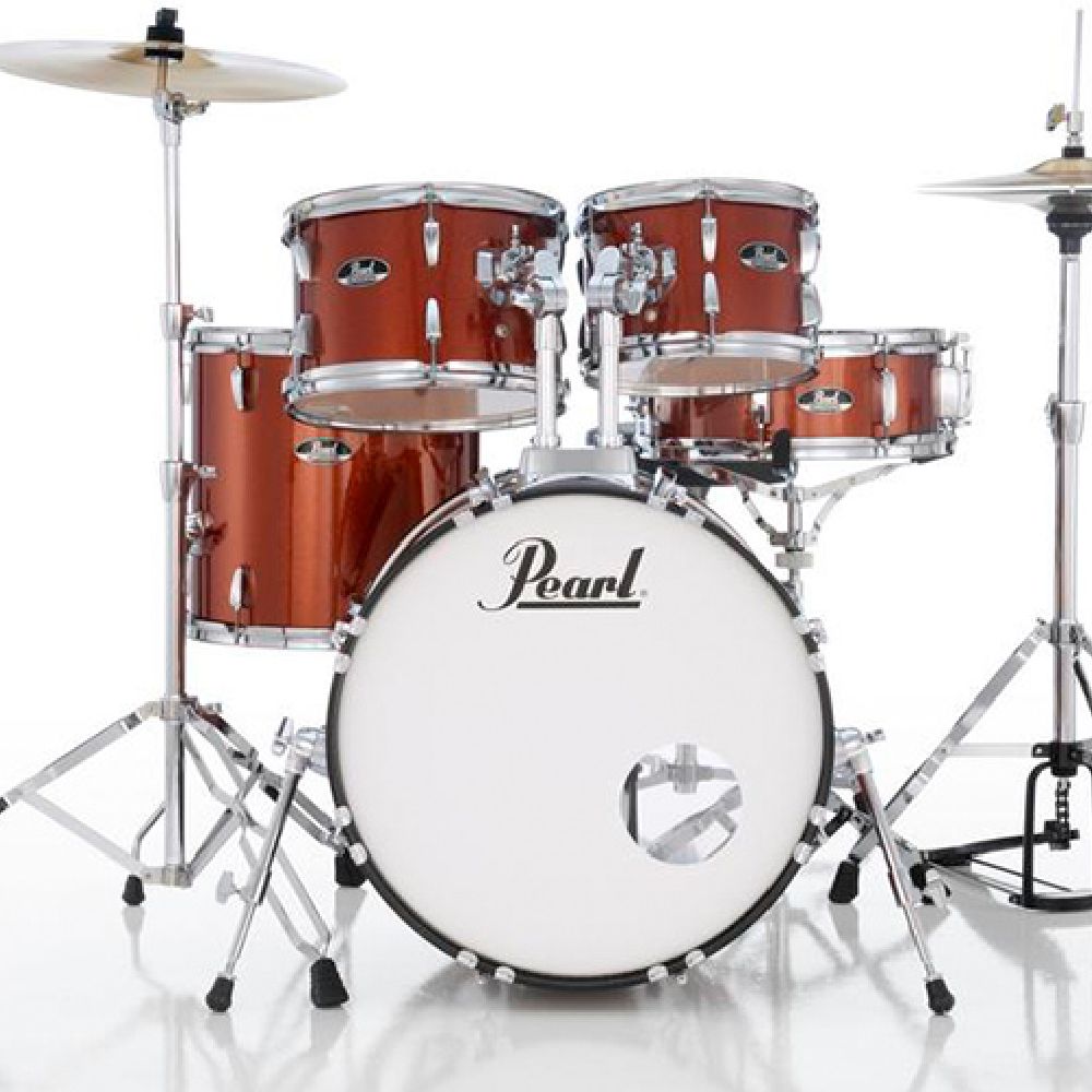 Pearl RS525SC/C Roadshow 5-Piece with Hi-hat and Crash Ride Cymbals Drumset - #749 Burnt Orange Sparkle