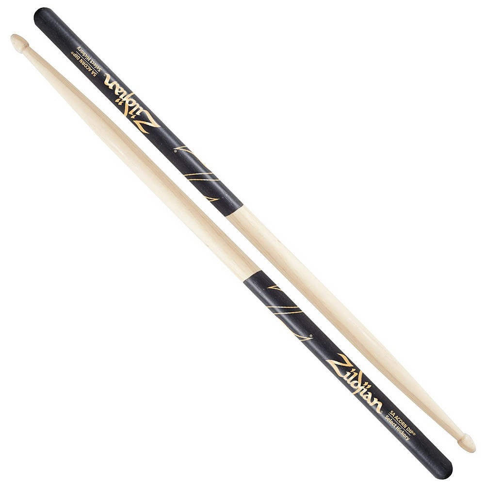 Zildjian 5A Acorn Tip Black Dip Drum Sticks - Z5AACD