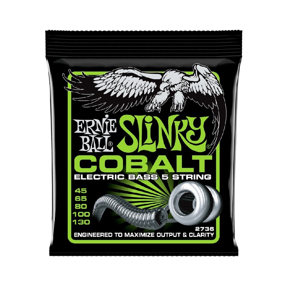 Ernie Ball 2736 Slinky Cobalt Electric Bass Strings 5 string 45