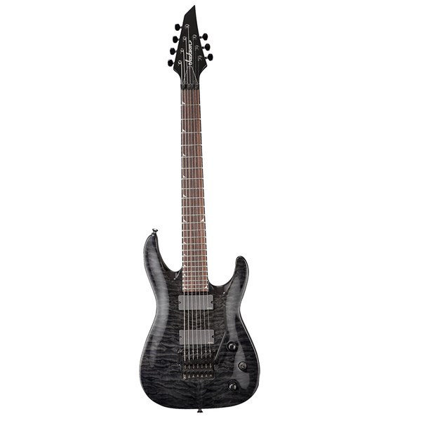 Jackson SLATXMGQ3-7 Soloist Electric Guitar (Transparent Black)