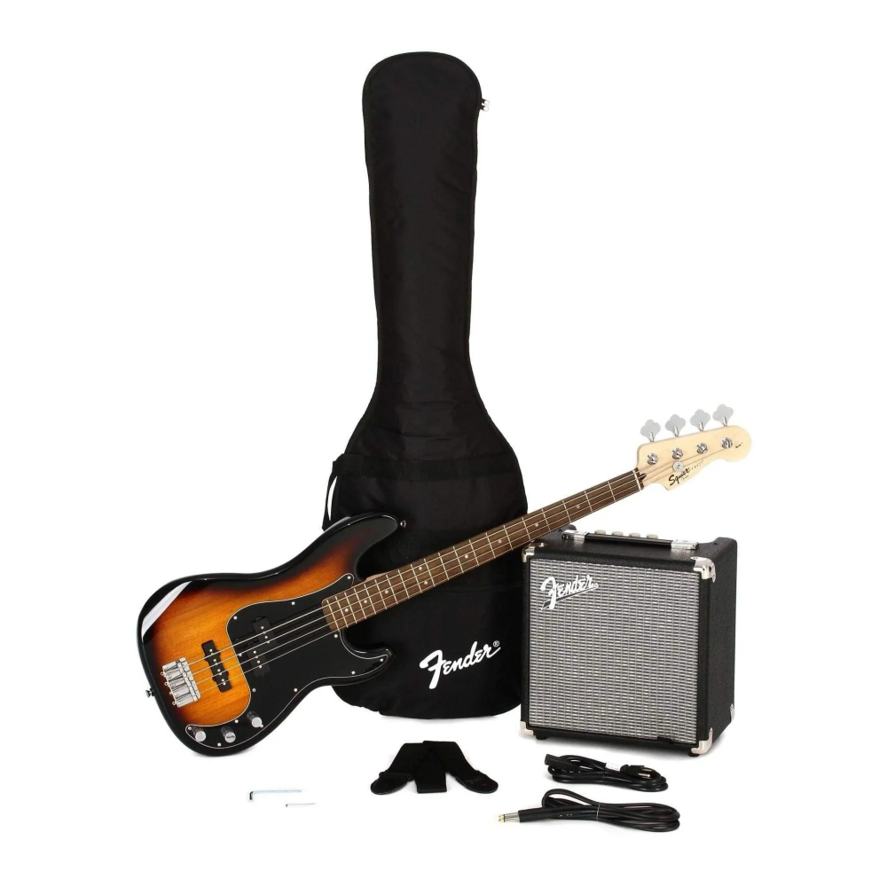 Squier by Fender Affinity Series Precision Bass PJ Pack - Brown Sunburst  (371982632) - JB Music